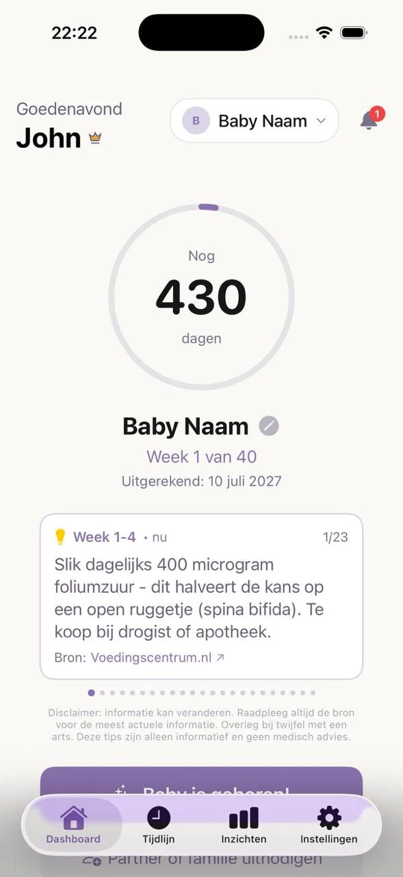 BabyNoel pregnancy overview with weekly tips