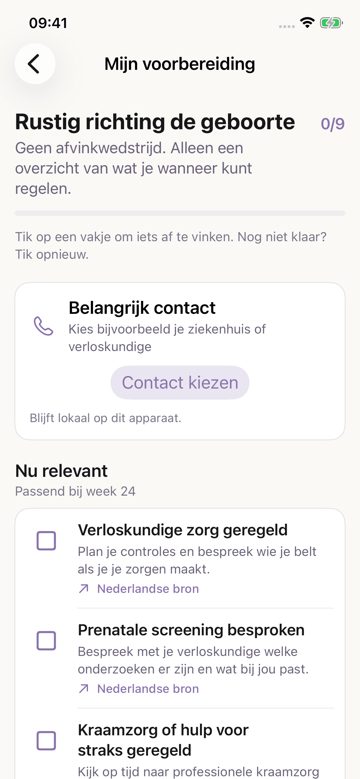 Bereid je rustig voor