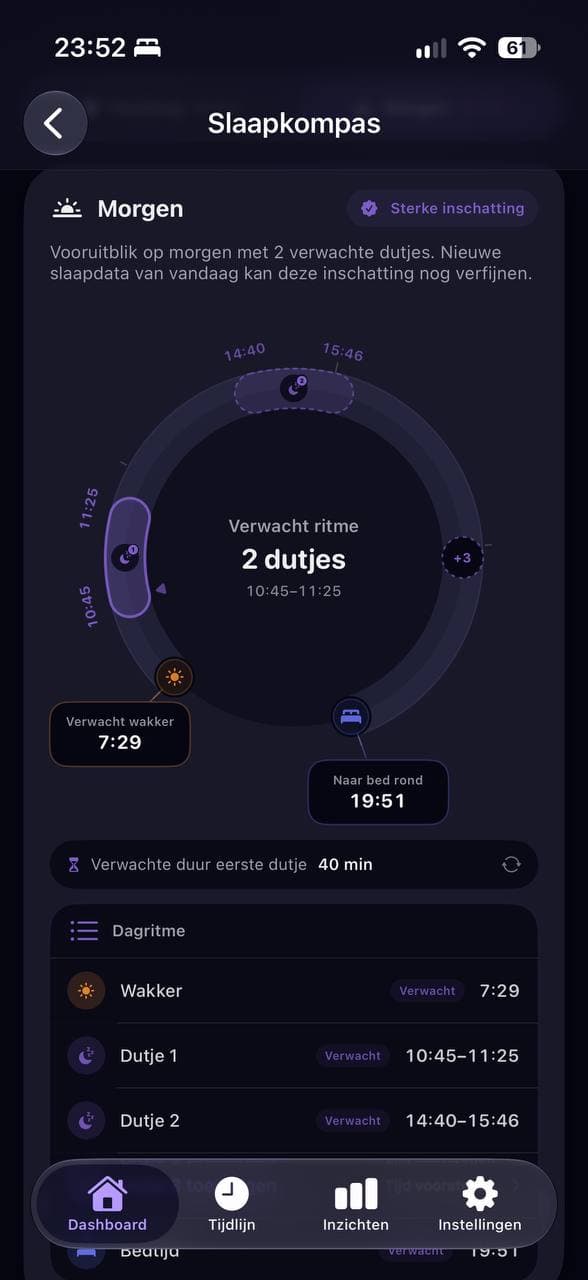 BabyNoel Slaapkompas in dark mode